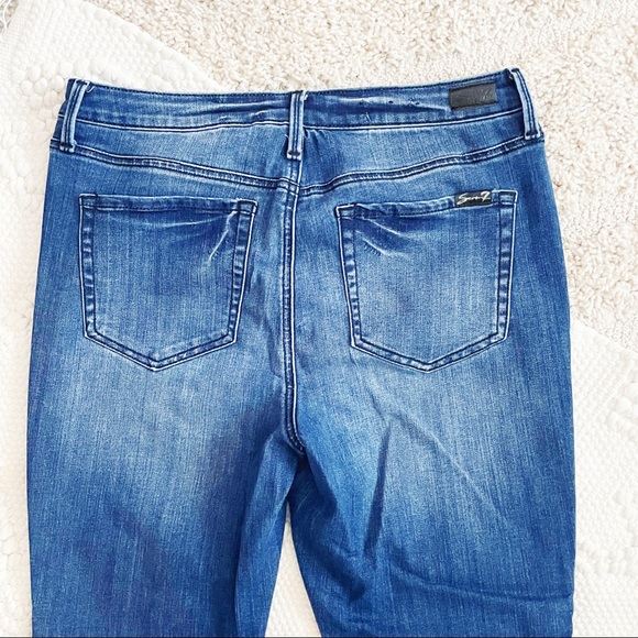 Seven7 Denim Mid Rise Skinny Embellished Jewel Pocket Jeans - Picture 9 of 12